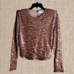 Gold sequin top worn once